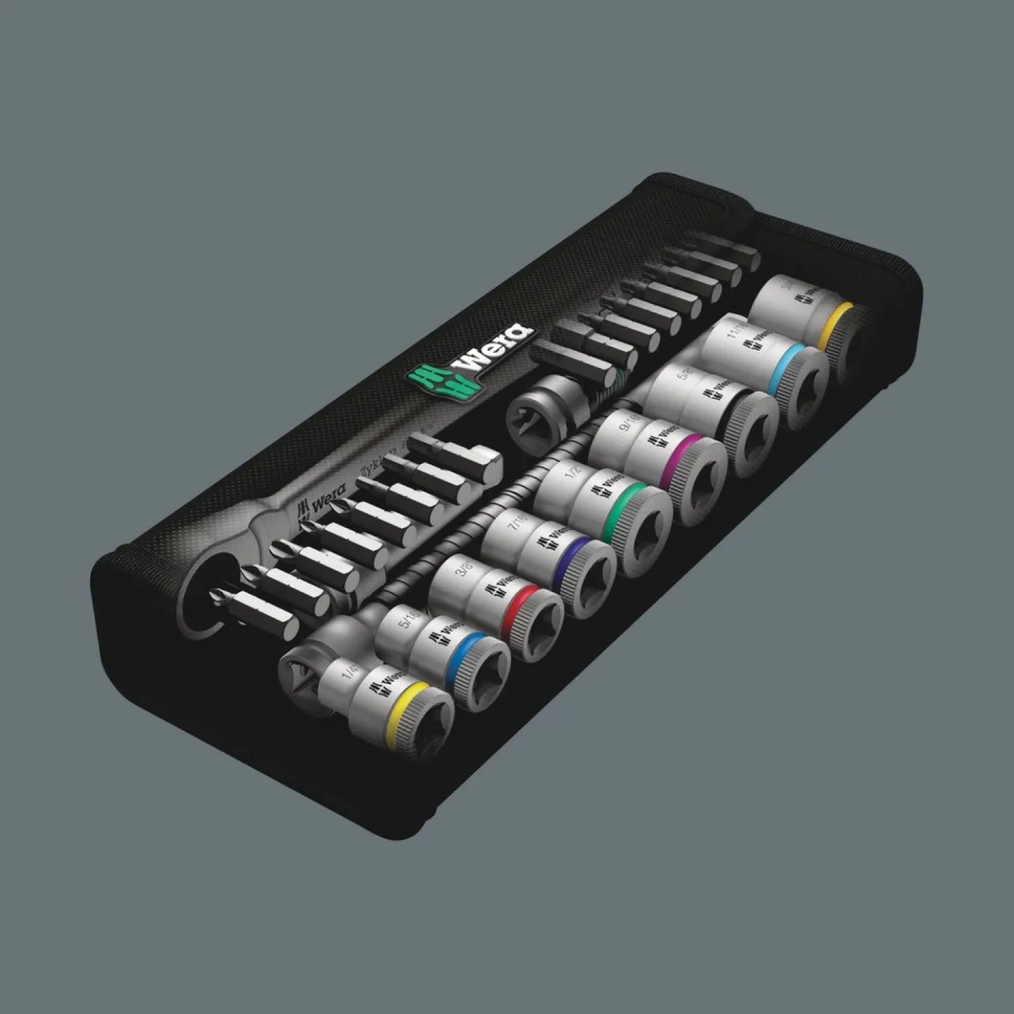Wera 05004050001 29-delige 8100 SB 10 Zyklop Metal Ratel- en doppenset - 3/8"