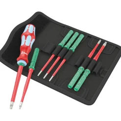 Wera 05006630001 8-delig Kraftform Kompakt VDE RVS 8 Extra Slim 1 Tool Finder Wisselklingenset in etui