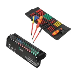 Wera 05006617001 26-delig Kraftform Kompakt VDE Big Pack 1 Wisselklingenset in etui + 05057690001 30-delige Bitcheck Impaktor 1 bitset - PH/PZ/TX/HX
