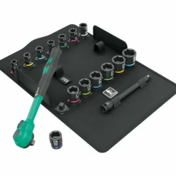 Wera 05005530001 16-delig 8100 SB 12 Zyklop Comfort ratelset, omschakelpal, 3/8" aandrijving, metrisch
