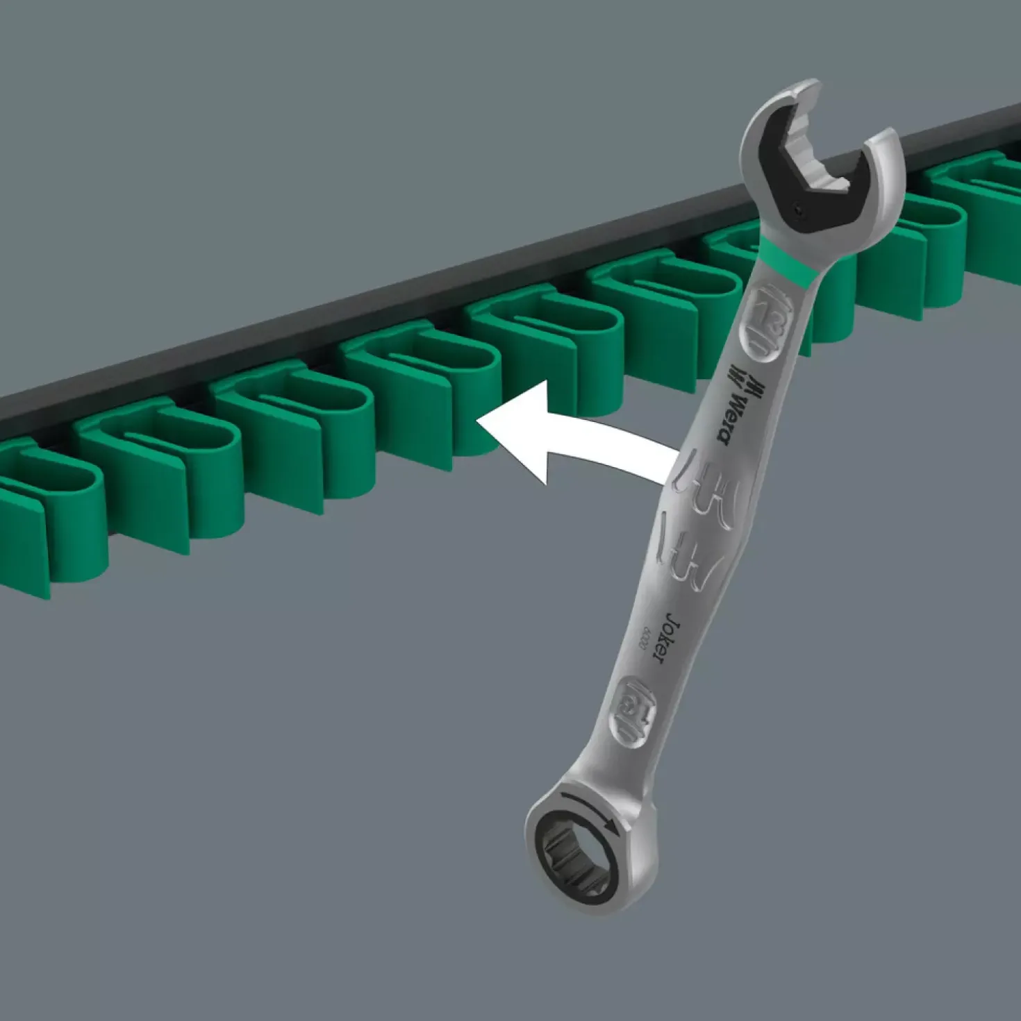 Wera 05136413001 9610 Joker Magneetstrip voor 11 steeksleutels - 30x370mm