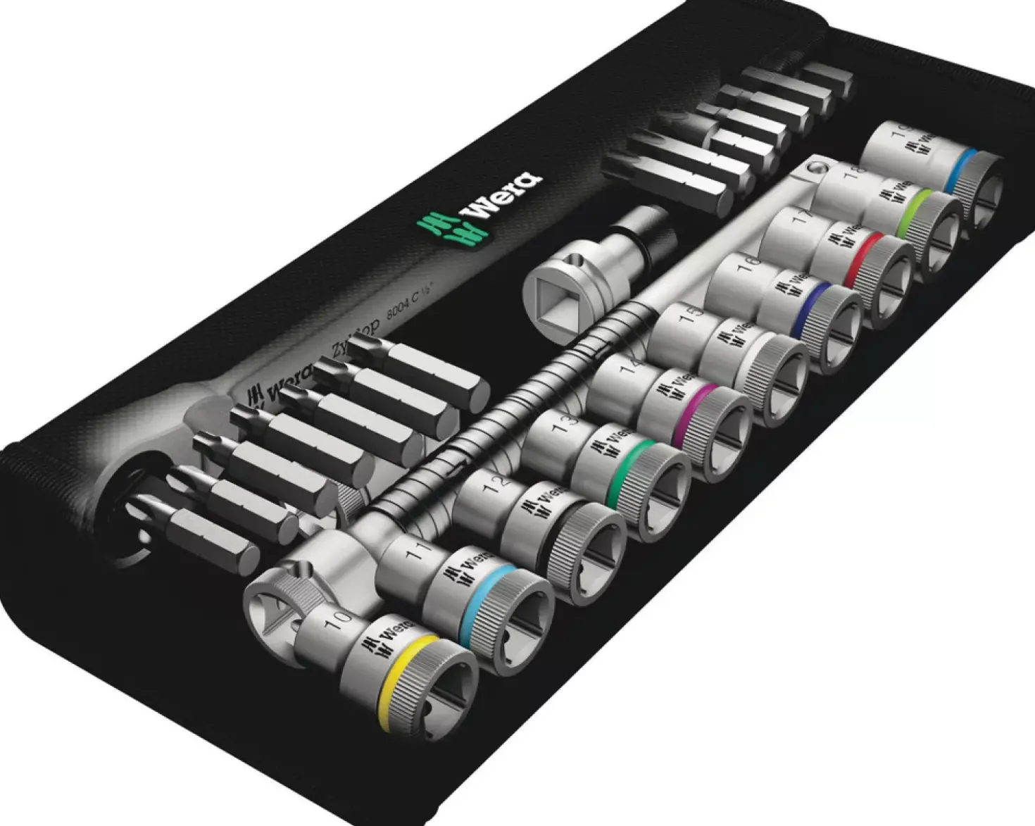 Wera 5004078001 8100 SC 8 Zyklop Metal doppenset met omschakelpal - 1/2"