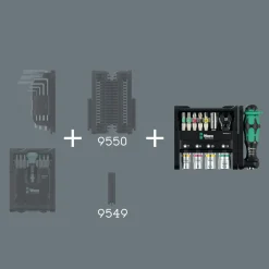 Wera 05049000001 Tool-Check Modular 1 Gereedschapset in Tool-Check - 21‑delig + 05049003001 7-delige Tool-Check Modular Hex-Plus 1 Inbussleutelset