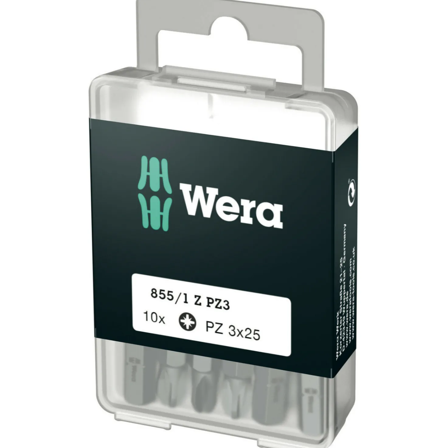 Wera 05072405001 855/1 Z 1/4" Pozidrive Bit - PZ3 x 25mm - 10st