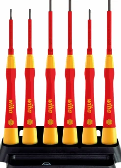Wiha 42989 6-delige FijnSchroevendraaierset PicoFinish electric sleufkop met houder