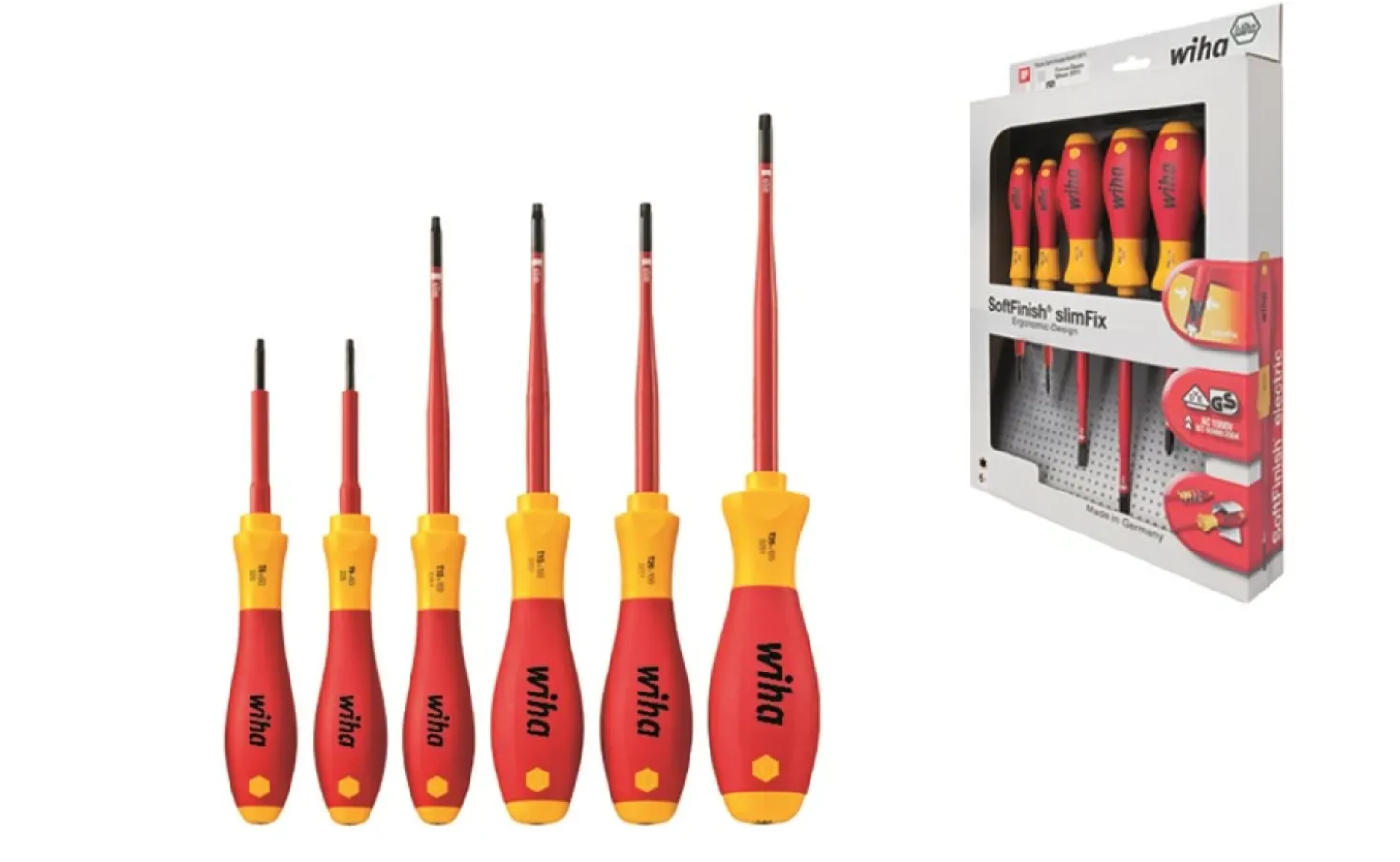 Wiha 3251 K6 6-delige SoftFinish slimFix VDE Schroevendraaierset - Torx