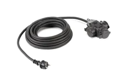 WikuTech WT 3004 Verlengkabel met 3-voudig verdeelblok - IP44 - H07RN-F 3G 2,5mm - 10m