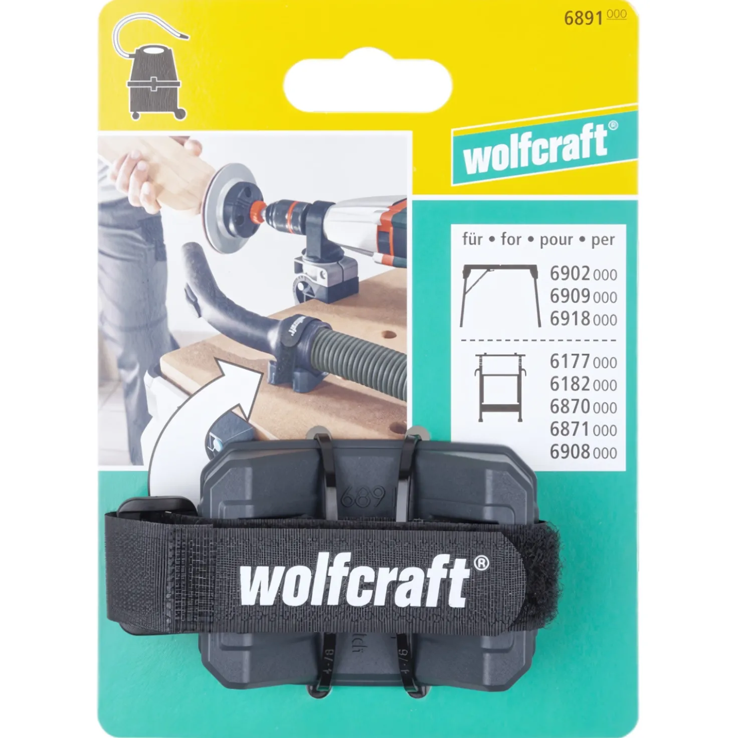 Wolfcraft 6891000 Slanghouder Werkbank voor stofzuigers
