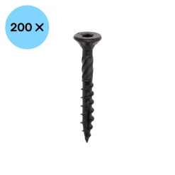 Woodies Ultimate Blackline Spaanplaatschroef - TX25 - Platverzonken kop - Deeldraad - Gecoat - 200st