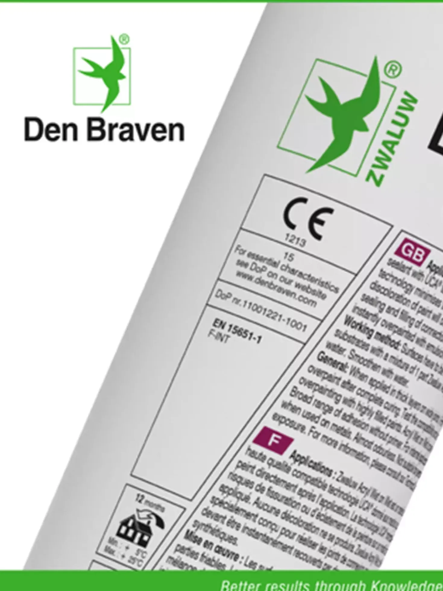 Zwaluw Den Braven 30880044 Acryl Wet on Wet Acrylaatkit- Wit - 310ml