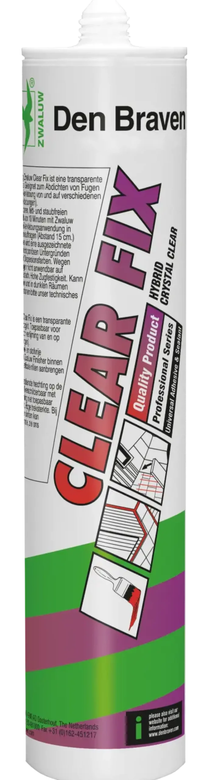 Zwaluw Den Braven 31066603 Clearfix Lijmkit - Transparant - 290ml